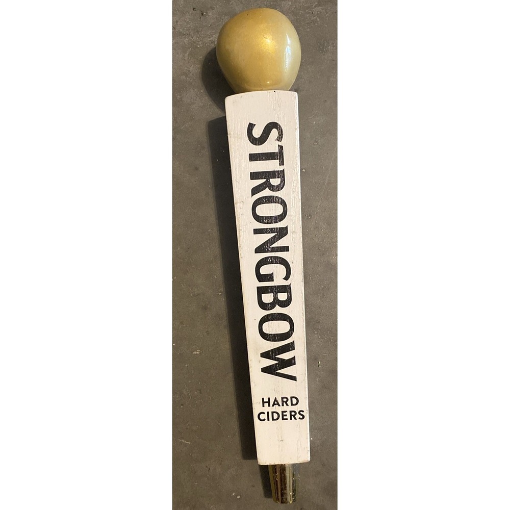 Strongbow Hard Ciders Beer Tap Handle - White W Golden Apple Used